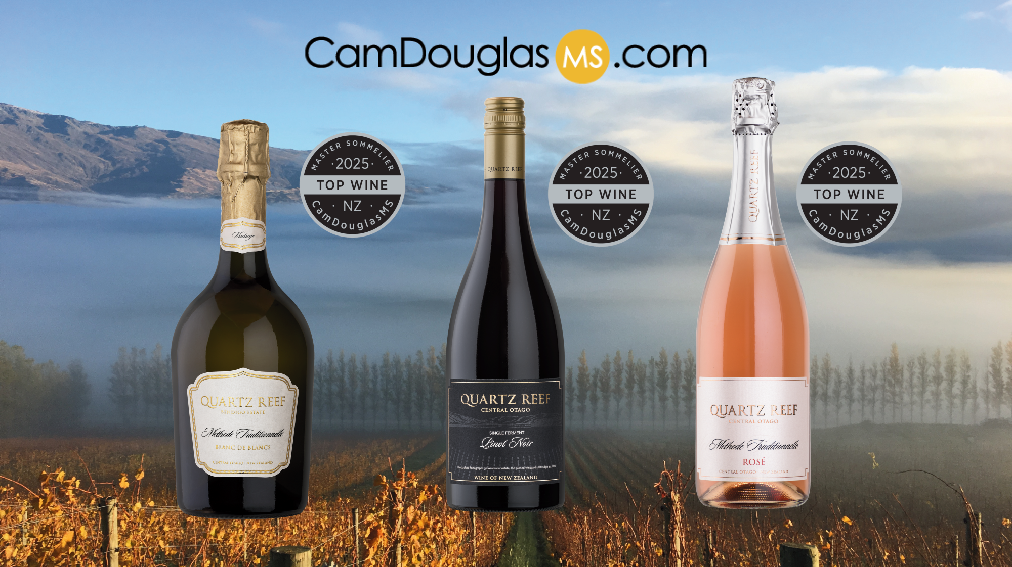 Three Quartz Reef Wines Recognised in Cameron Douglas MS Top Wines of