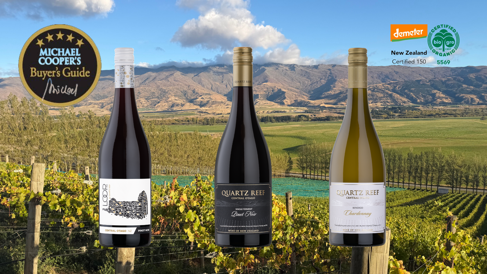 Latest Quartz Reef Wine Reviews from Michael Cooper | Chardonnay, Pinot Noir & Central Otago Releases