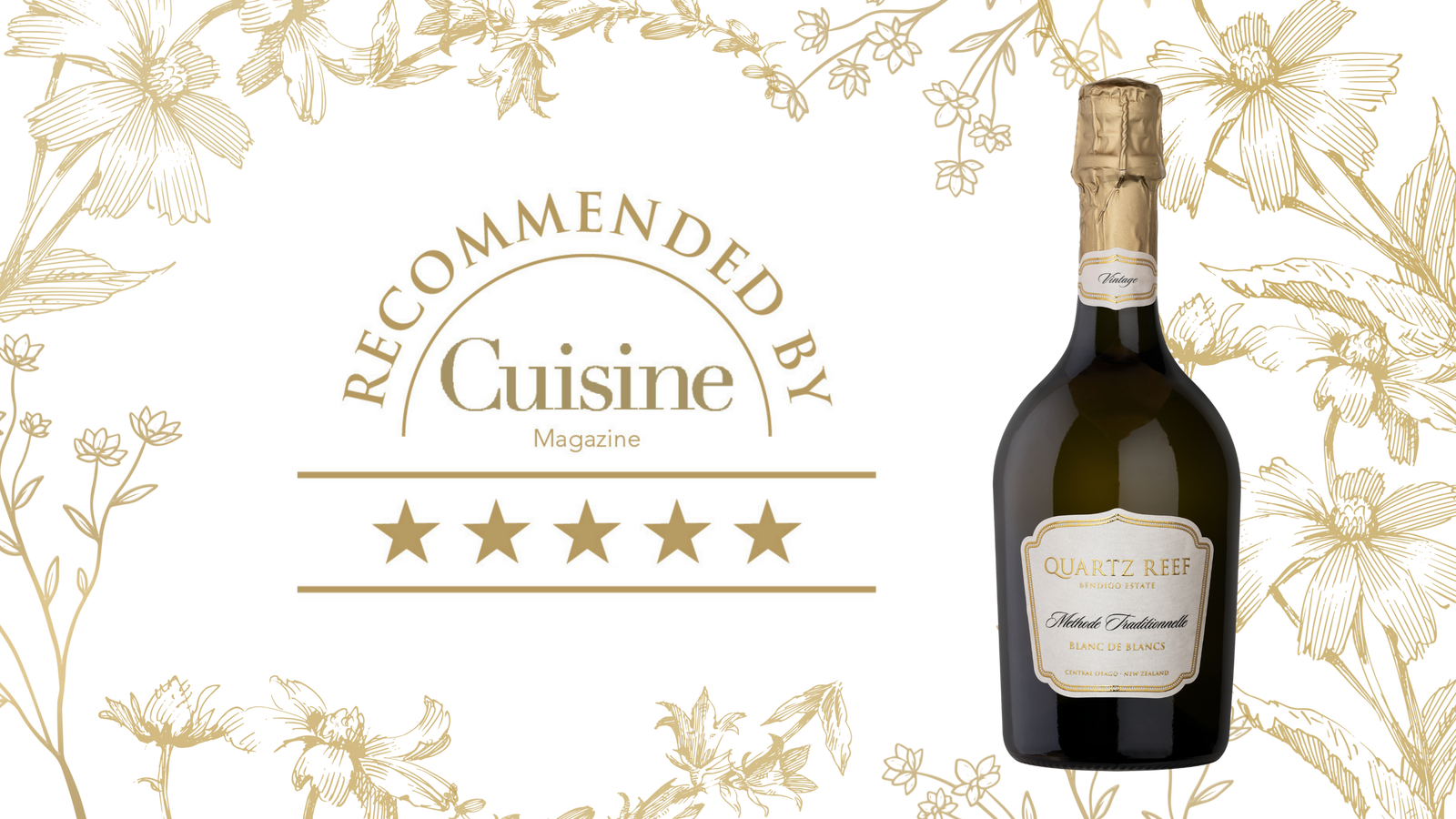 5 Stars for Quartz Reef Vintage Blanc de Blancs 2019 in Cuisine Magazine