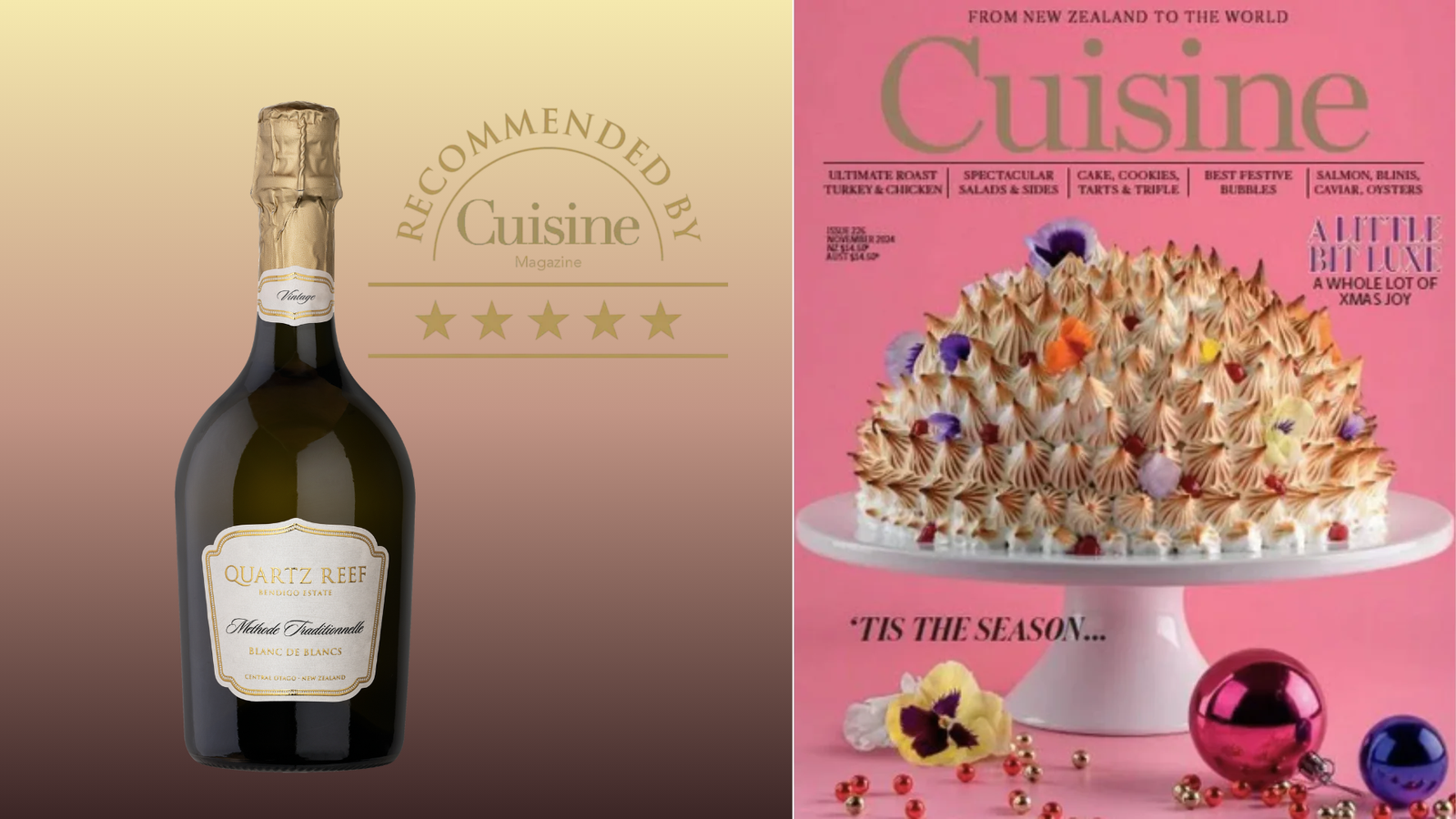 5 stars from Cuisine Magazine for our Vintage Blanc de Blancs 2017
