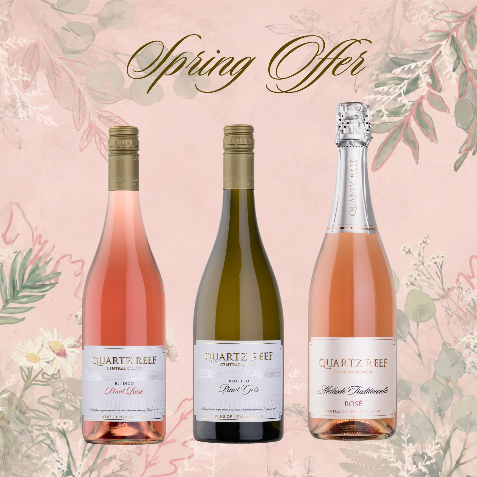 Spring 3 Pack Pinot Rose, Pinot Gris and Methode Traditionnelle Rose